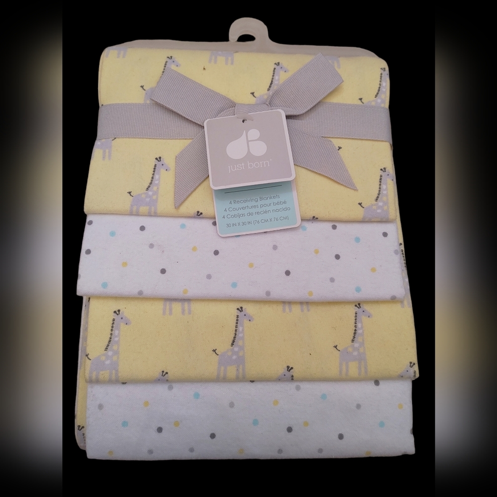 4 receiving blankets set unisex